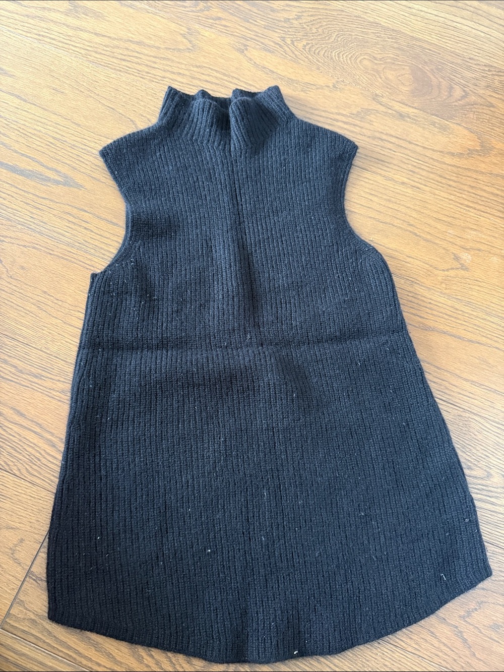 Theory cashmere vest Black Sleeveless Turtleneck Knit Sweater Top